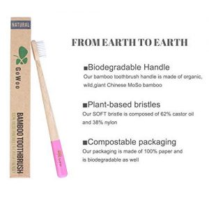 GoWoo 100% Natural Bamboo Toothbrush