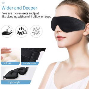Sleep Eye Mask3D Soft Eye Shade Covers Pillow For Sleeping Blindfold With Travel Pouch 100% Lightproof Silk - Hortense Travel