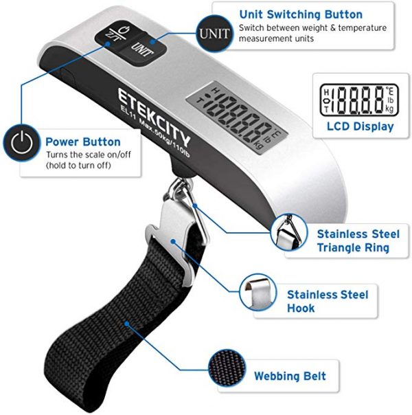 Etekcity Digital Portable Handheld Baggage Scale For Travel Hortense