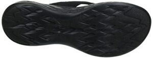 Skechers Womens On-the-go 600 - Sunny Flip Flop, Black, 9 US - Hortense Travel