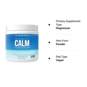 Natural Vitality Calm, Magnesium Citrate Supplement, Anti-Stress Drink Mix Powder, Unflavored - 8 Ounce (Packaging May Vary) - Hortense Travel