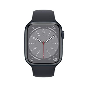 Apple Watch Series 8 [GPS 45mm] Smart Watch W/Midnight Aluminum Case With Midnight Sport Band - S/M. Fitness Tracker, Blood Oxygen & ECG Apps, Always-On Retina Display, Water Resistant - Hortense Travel