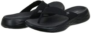 Skechers Womens On-the-go 600 - Sunny Flip Flop, Black, 9 US - Hortense Travel