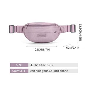 Small Fanny Pack For Women Fashionable Waist Bag Waterproof For Men Belt Bag For Women Crossbody Fanny Packs With Headphone Jack For Running Travelling Hiking Lightweight Bum Bag Purple - Hortense Travel