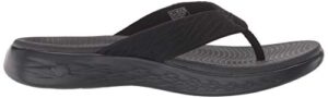 Skechers Womens On-the-go 600 - Sunny Flip Flop, Black, 9 US - Hortense Travel