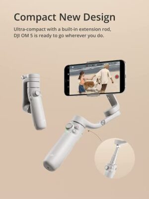 DJI OM 5 Smartphone Gimbal Stabilizer, 3-Axis Phone Gimbal, Built-In Extension Rod, Portable And Foldable, Android And IPhone Gimbal With ShotGuides, Vlogging Stabilizer, YouTube TikTok Video, Gray - Hortense Travel