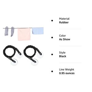 2 Pieces Travel Clothesline Portable Retractable Clothesline With Hooks And Suction Cups Camping Accessories Cruise Essentials For Outdoor And Indoor Use (Black) - Hortense Travel