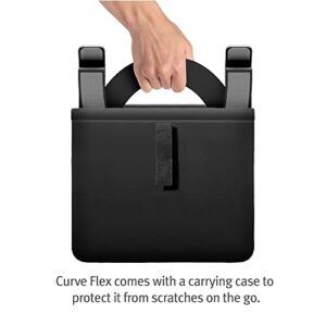 Twelve South Curve Flex | Ergonomic Height & Angle Adjustable Aluminum Laptop/MacBook Stand/Riser, Fits 10"-17", Folds Flat For Portability -Travel Pouch Included, Matte Black - Hortense Travel