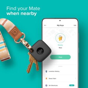 Tile Mate 1-Pack. Black. Bluetooth Tracker, Keys Finder And Item Locator For Keys, Bags And More; Up To 250 Ft. Range. Water-Resistant. Phone Finder. IOS And Android Compatible. - Hortense Travel