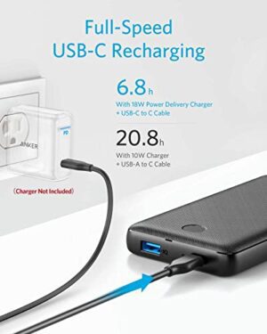 Anker Portable Charger, USB-C Power Bank 20000mAh With 20W Power Delivery, 525 Power Bank (PowerCore Essential 20K PD) For Phone 13/13 Pro / 13 Pro Max/12/12 Pro, Samsung, IPad Pro, And More - Hortense Travel