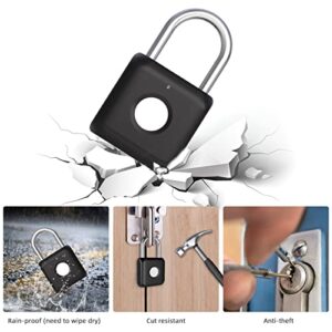 Fingerprint Padlock, Dhiedas Smart Bluetooth Padlock, Biometric Combination Fingerprint Padlock, USB Rechargeable, Ideal For Gym, Luggage, Office, Suitcase, Office, Hasp Cabinet (APP & Fingerprint) - Hortense Travel