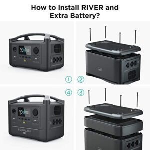 EF ECOFLOW River 600 Extra Battery, 288Wh Suitable For River 600 Solar Generator, Double Capacity, More Power, Backup Battery For Outdoor Camping RV - Hortense Travel