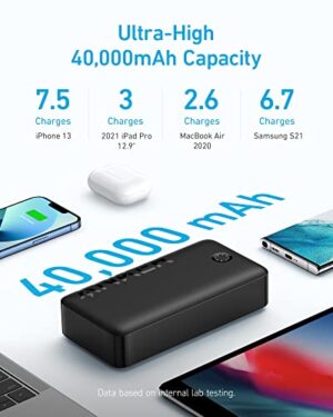 Anker Portable Charger, 347 Power Bank (PowerCore 40K), 40,000mAh 30W Battery Pack With USB-C High-Speed Charging, For MacBook, IPhone, Samsung Galaxy, IPad, And More - Hortense Travel