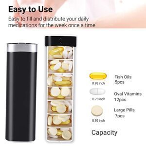 Pill Organizer 7 Day, Betife Daily Pill Box, Weekly Travel Pill Case, Cute Pill Holder To Hold Vitamins, Medicines, Pills, Supplements (Black) - Hortense Travel