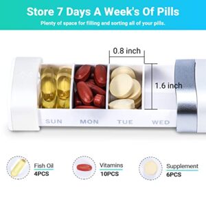 7 Day Pill Organizer, Weekly Travel Pill Box 7 Day With Privacy Protection Design Medicine Organizer, Cute Pill Holder, Daily Pill Case Container Dispenser To Hold Vitamins, Medication, Supplements - Hortense Travel