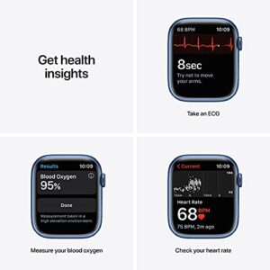Apple Watch Series 7 [GPS 45mm] Smart Watch W/ Blue Aluminum Case With Abyss Blue Sport Band. Fitness Tracker, Blood Oxygen & ECG Apps, Always-On Retina Display, Water Resistant - Hortense Travel
