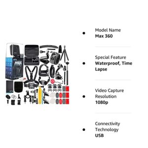 GoPro MAX 360 Waterproof Action Camera -with 50 Piece Accessory Kit ,Touch Screen - Spherical 5.6K30 HD Video - 16.6MP 360 Photos - 1080p Live Streaming Stabilization - All You Need - Hortense Travel