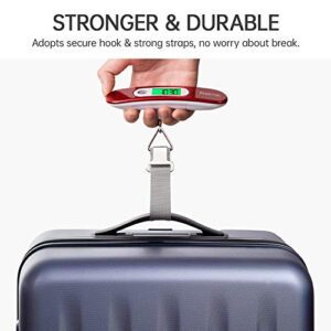 FREETOO Luggage Scale Portable Digital Hanging Scale For Travel, Suitcase Weight Scale With Superior Piano Lacquer 110 Lb/ 50Kg Capacity, Battery Included - Hortense Travel