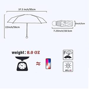 BAODINI Travel Mini Umbrella For Purse With Case-Small Compact UV Umbrella Protection Sun-Lightweight Tiny Pocket Umbrella For Women, Girls, Kids - Hortense Travel