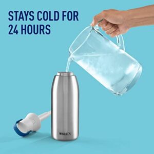 Brita Insulated Filtered Water Bottle With Straw, Reusable, Stainless Steel Metal, 32 Ounce - Hortense Travel