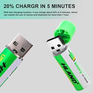 SPYONG AA Rechargeable Battery 4PCS,1900mwH Lithium Ion Battery USBC Fast Charging,1200 Cycles Of Charging (AA*4) - Hortense Travel