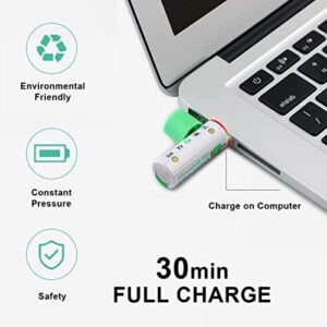 SPYONG AA Rechargeable Battery 4PCS,1900mwH Lithium Ion Battery USBC Fast Charging,1200 Cycles Of Charging (AA*4) - Hortense Travel