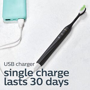 Philips One By Sonicare Rechargeable Toothbrush, Shadow Black, HY1200/06 - Hortense Travel