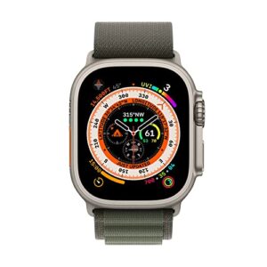 Apple Watch Ultra [GPS + Cellular 49mm] Smart Watch W/Rugged Titanium Case & Green Alpine Loop Large. Fitness Tracker, Precision GPS, Action Button, Extra-Long Battery Life, Brighter Retina Display - Hortense Travel