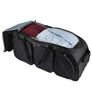 Travelers Club Xpedition 30 Inch Multi-Pocket Upright Rolling Duffel Bag, Black, 30" Suitcase - Hortense Travel