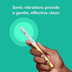 Quip Adult Electric Toothbrush - Sonic Toothbrush With Travel Cover & Mirror Mount, Soft Bristles, Timer, And Metal Handle - Gold - Hortense Travel