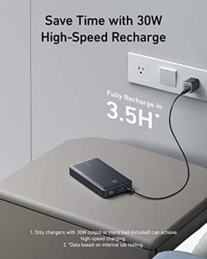 Anker Portable Charger, 24,000mAh 65W Power Bank, 537 Power Bank (PowerCore 24K For Laptop), For MacBook Pro, Dell XPS, Microsoft Surface, IPad Pro, IPhone 14 Pro, Apple Watch Series 5, And More - Hortense Travel