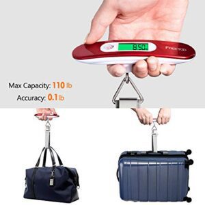 FREETOO Luggage Scale Portable Digital Hanging Scale For Travel, Suitcase Weight Scale With Superior Piano Lacquer 110 Lb/ 50Kg Capacity, Battery Included - Hortense Travel