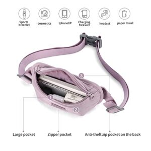 Small Fanny Pack For Women Fashionable Waist Bag Waterproof For Men Belt Bag For Women Crossbody Fanny Packs With Headphone Jack For Running Travelling Hiking Lightweight Bum Bag Purple - Hortense Travel