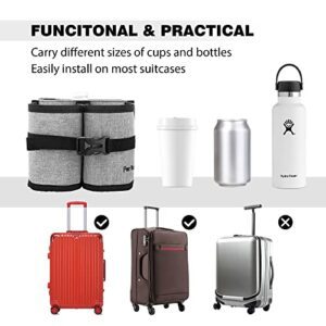 Perilogics Luggage Travel Cup Holder Attachment For Suitcase Drink, Coffee Mug, Bottle Caddy. Traveler Carry On Hands Free Accessory. Ideal For Frequent Travelers Or Flight Attendants Gift. - Hortense Travel