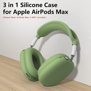Silicone Case Cover For AirPods Max Headphones, Anti-Scratch Ear Pad Case Cover/Ear Cups Cover/Headband Cover For AirPods Max, Accessories Soft Silicone Skin Protector For Apple AirPods Max (Green) - Hortense Travel