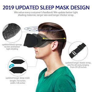 Mavogel Cotton Sleep Mask - Updated Design Light Blocking Sleep Mask, Soft And Comfortable Eye Blindfold For Men Women, Eye Mask For Sleeping/Travel/Shift Work, Includes Travel Pouch, Grey & Black - Hortense Travel