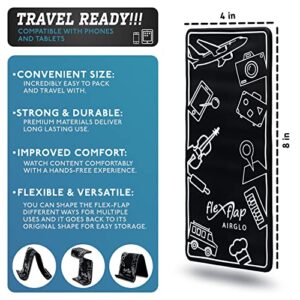 Airplane Travel Essentials For Flying Flex Flap Cell Phone Holder & Flexible Tablet Stand For Desk, Bed, Treadmill, Home & In-Flight Airplane Travel Accessories - Travel Must Haves Cool Gadgets (Pro) - Hortense Travel