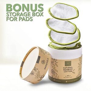 Greenzla Reusable Makeup Remover Pads (20 Pack) With A Washable Laundry Bag And Round Box For Storage, Reusable Bamboo Cotton Rounds For All Skin Types, Eco-friendly Reusable Bamboo Cotton Pads - Hortense Travel