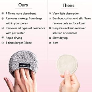 Ogato Reusable Makeup Remover Pads -6pc Reusable Makeup Remover Cloths - Reusable Face Pads, Makeup Eraser For All Skin Types - Washable Microfiber Makeup Remover Face Cloths - With Free Laundry Bag - Hortense Travel