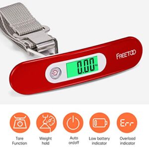 FREETOO Luggage Scale Portable Digital Hanging Scale For Travel, Suitcase Weight Scale With Superior Piano Lacquer 110 Lb/ 50Kg Capacity, Battery Included - Hortense Travel