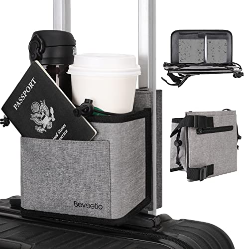 Beveetio Side Opening Luggage Cup Holder, Free Hand Suitcase Cup
