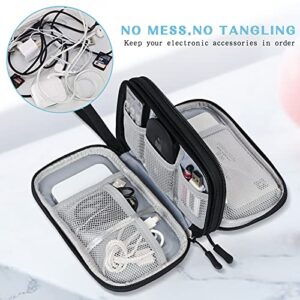 FYY Electronic Organizer, Travel Cable Organizer Bag Pouch Electronic Accessories Carry Case Portable Waterproof Double Layers All-in-One Storage Bag For Cable, Cord, Charger, Phone, Earphone Black - Hortense Travel