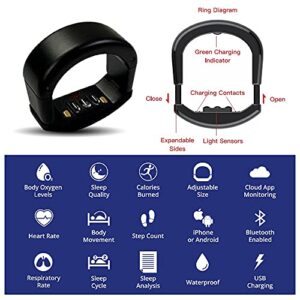 BodiMetrics CIRCUL Sleep And Fitness Ring - Tracks Heart Rate, Steps, Distance & Calories Burned, Monitors Blood Oxygen Saturation Levels - IOS And Android (Large-X Large) - Hortense Travel