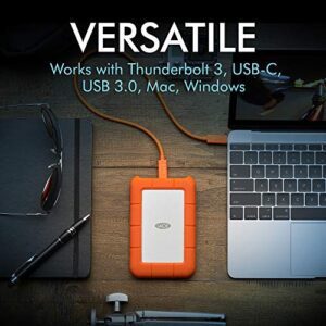 LaCie Rugged USB-C 1TB External Hard Drive Portable HDD USB 3.0 – Drop Shock Dust Rain Resistant Shuttle Drive, For Mac And PC Computer Desktop Workstation Laptop, 1 Month Adobe CC (STFR1000800) - Hortense Travel