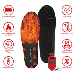 Riomza Rechargeable Heated Insoles - Electric Soft Foot Warmer Insoles With Accurate Temperature Remote Control Thermal USB Winter Work Boots Shoes Inserts For Women Men - Hortense Travel