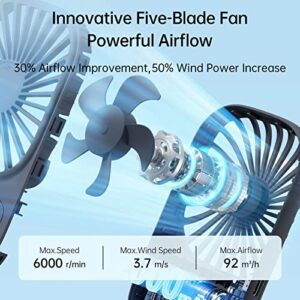 JISULIFE Handheld Fan Mini Fan, Small Fan Portable With Bracket, USB Rechargeable Lash Fan With 3 Speeds, Makeup Fan Eyelash Fan For Office Outdoor Travel Blue - Hortense Travel