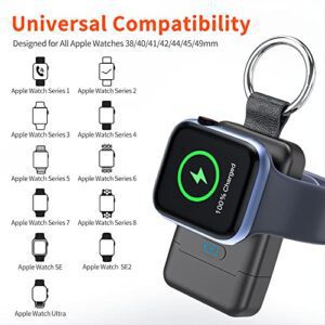 Portable Wireless Charger For Apple Watch,HUOTO【Upgraded Version】 IWatch Charger 1400mAh Smart Keychain Power Bank,Portable Magnetic IWatch Charger For Apple Watch Series 8/UItra/7/6/SE/5/4/3/2/1 - Hortense Travel