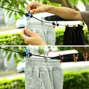 Retractable Portable Clothesline For Travel，Clothing Line With 12 Clothes Clips, For Indoor Laundry Drying Line,Outdoor Camping Accessories - Hortense Travel