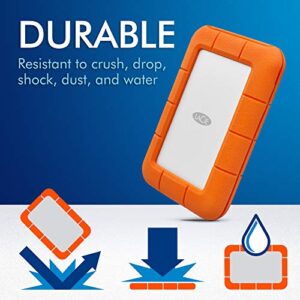 LaCie Rugged Mini 2TB External Hard Drive Portable HDD - USB 3.0/ 2.0 Compatible, Drop Shock Dust Rain Resistant Shuttle Drive, For Mac And PC Computer (LAC9000298), Orange - Hortense Travel