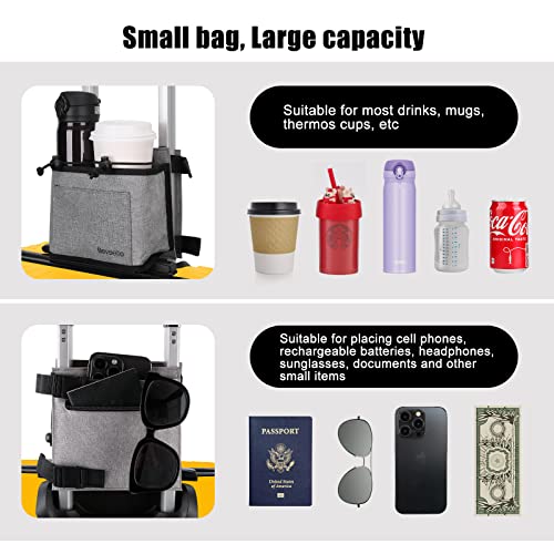 Beveetio Side Opening Luggage Cup Holder, Free Hand Suitcase Cup Holder,  Adjustable Divider Travel Cup Holder